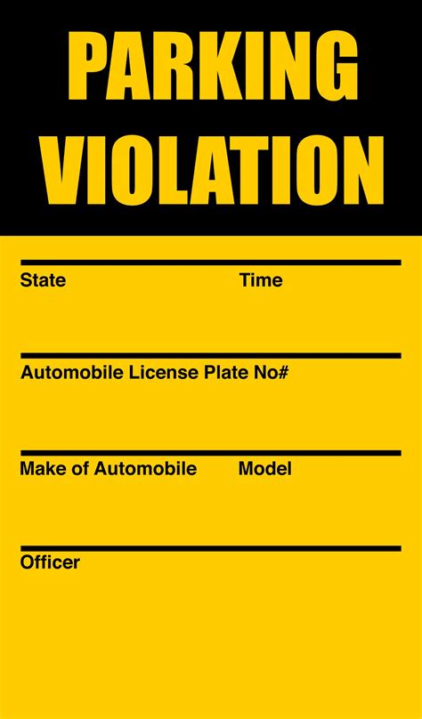 Printable Funny Fake Parking Tickets